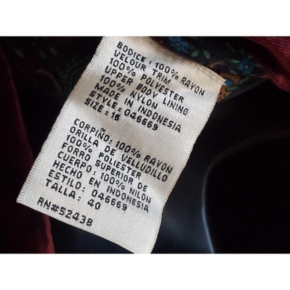 Vintage Kathie Lee Collection Multicolor Rayon Long Sleeve Knee Length Dress L - Picture 9 of 11